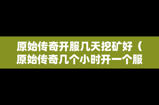 原始传奇开服几天挖矿好（原始传奇几个小时开一个服）