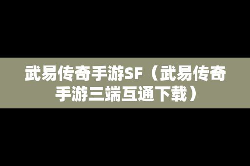 武易传奇手游SF（武易传奇手游三端互通下载）