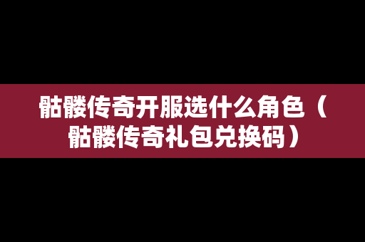 骷髅传奇开服选什么角色（骷髅传奇礼包兑换码）