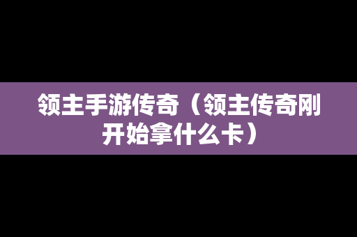 领主手游传奇(领主传奇刚开始拿什么卡)-第1张图片-传奇手游发布网 领主手游传奇(领主传奇刚开始拿什么卡)-第1张图片-传奇手游发布网