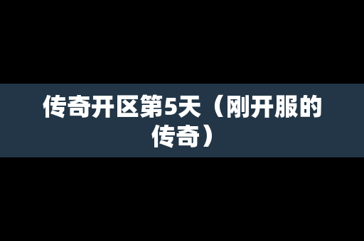 传奇开区第5天（刚开服的传奇）
