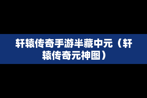 轩辕传奇手游半藏中元（轩辕传奇元神图）