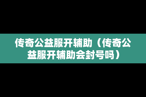 传奇公益服开辅助（传奇公益服开辅助会封号吗）