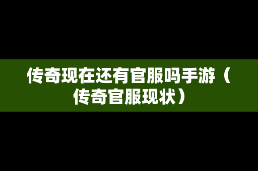 传奇现在还有官服吗手游（传奇官服现状）