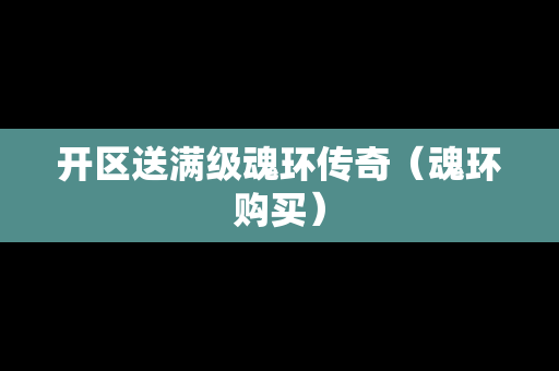 开区送满级魂环传奇（魂环购买）-第1张图片-传奇手游发布网
