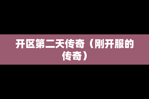 开区第二天传奇（刚开服的传奇）